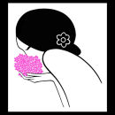 Lady Smelling Flowers