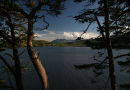 .....north through Portree, looking back to the Cuillins from the Meall