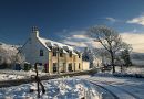 Stein in the snow, West House and the village