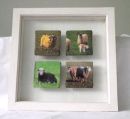 Photos printed on fabric, white-washed wooden frame, 20x20cms (8x8inch), £26.00, other sizes available